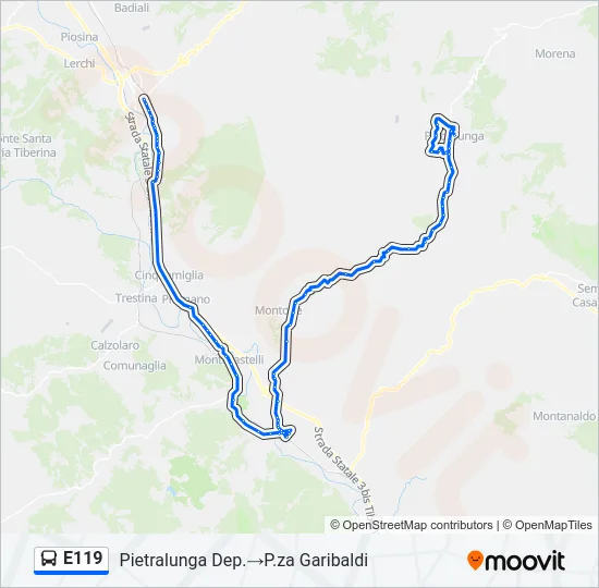 E119 Bus Line Map