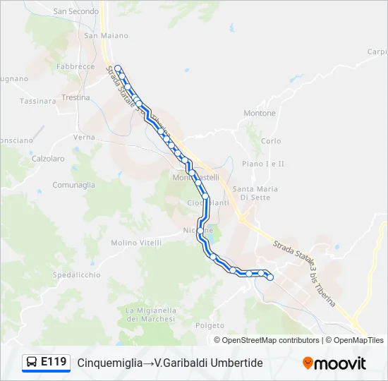E119 Bus Line Map