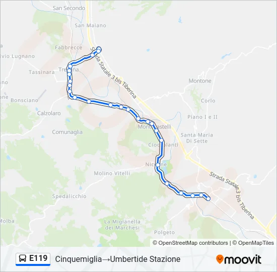 E119 Bus Line Map
