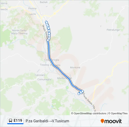 E119 Bus Line Map
