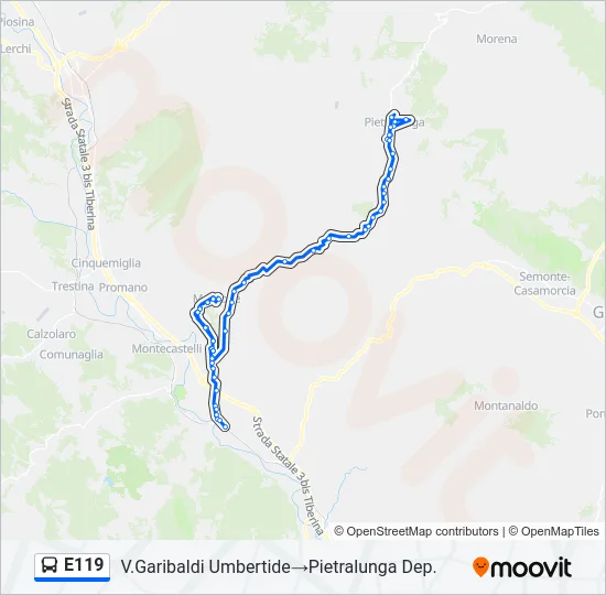 E119 Bus Line Map