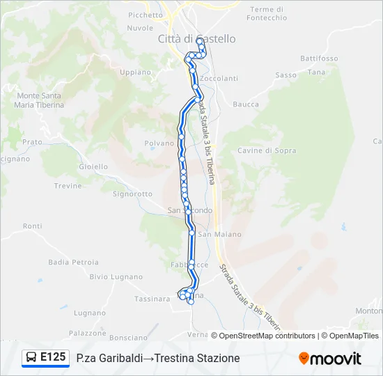 E125 Bus Line Map