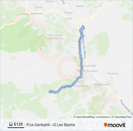 E125 Bus Line Map