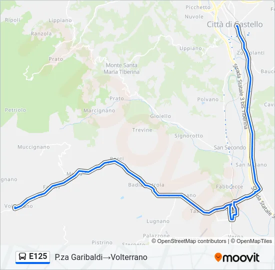 E125 Bus Line Map