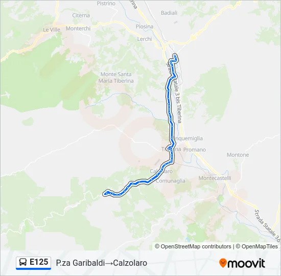 E125 Bus Line Map