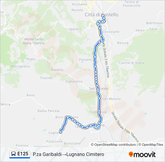 E125 Bus Line Map