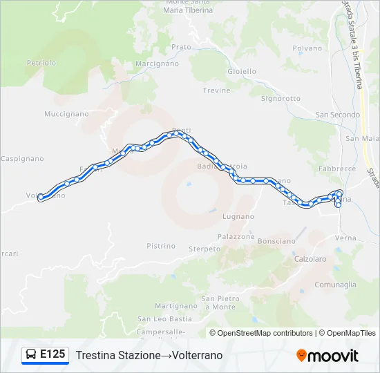 E125 Bus Line Map