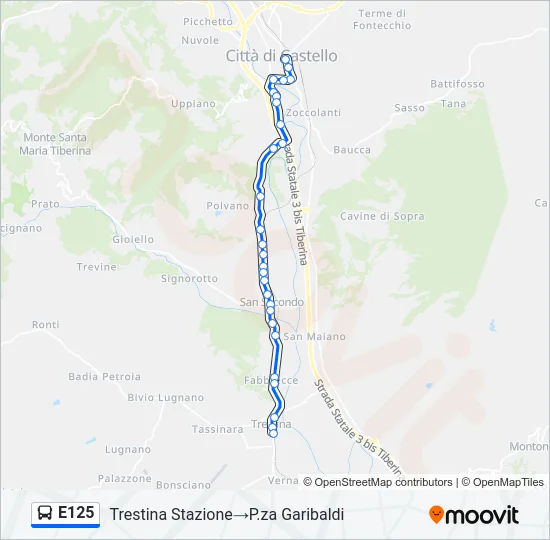 E125 Bus Line Map