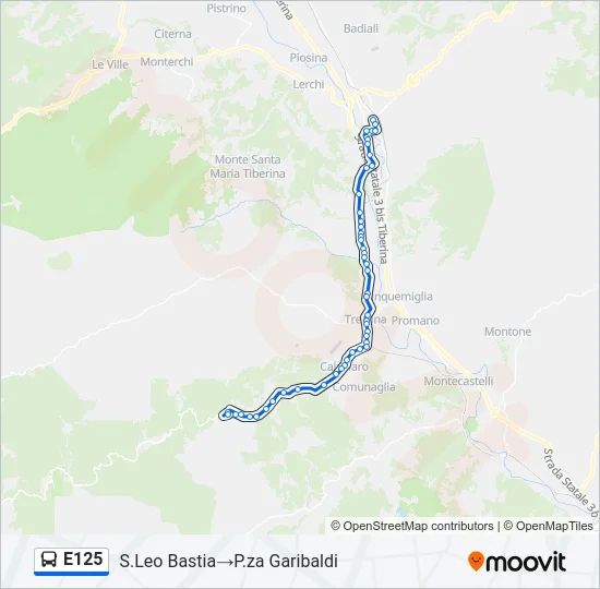 E125 Bus Line Map