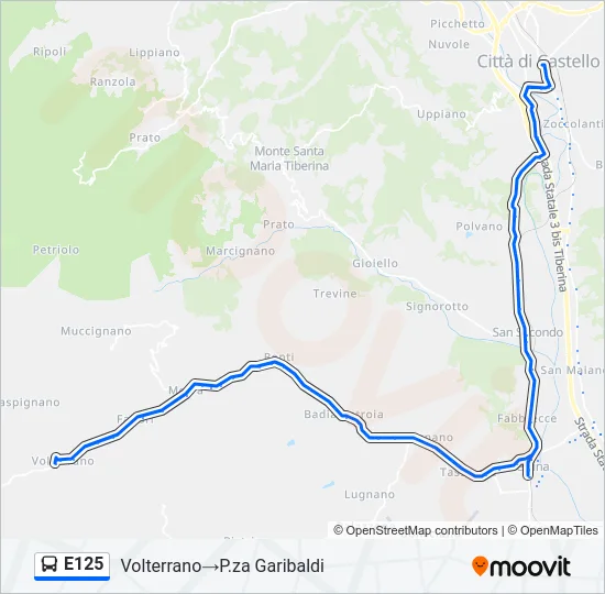 E125 Bus Line Map