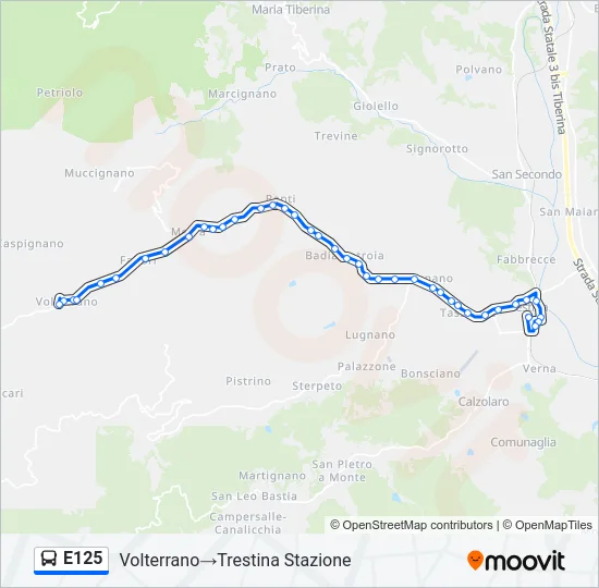E125 Bus Line Map