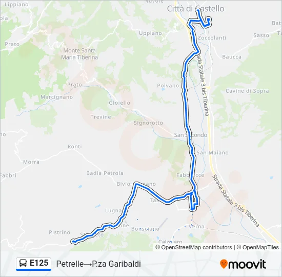 E125 Bus Line Map