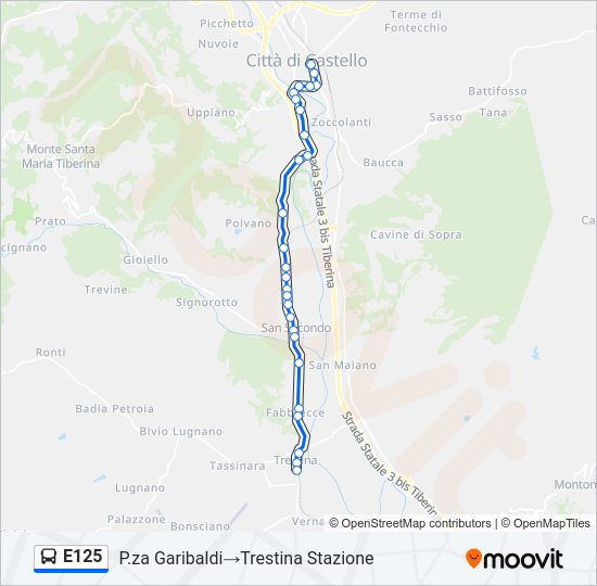 E125 bus Line Map