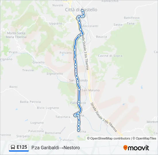 E125 Bus Line Map