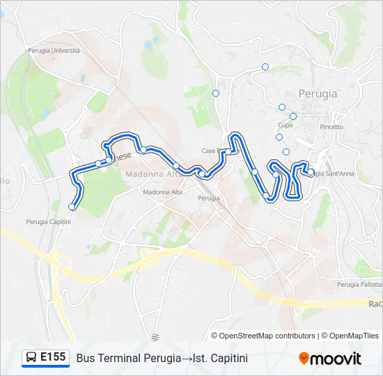 E155 Bus Line Map