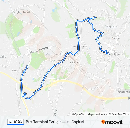 E155 Bus Line Map