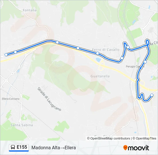 E155 Bus Line Map
