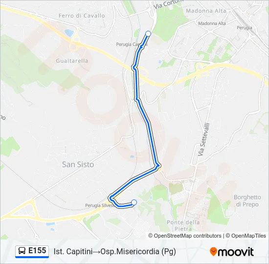 E155 Bus Line Map