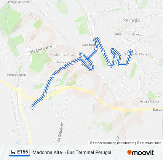 E155 Bus Line Map