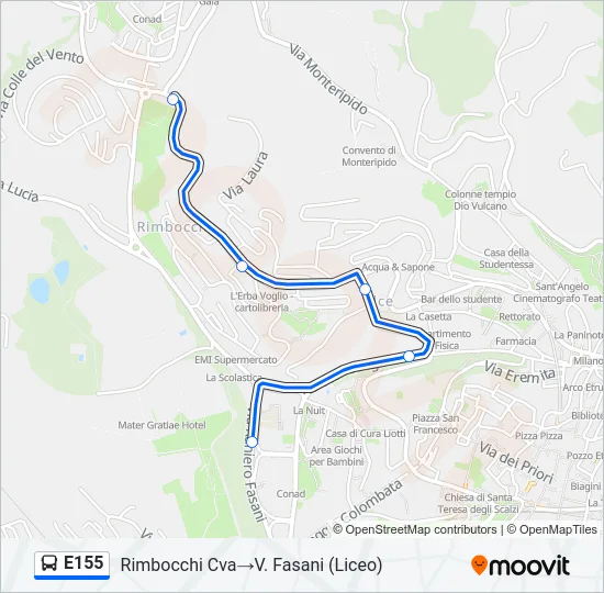 E155 Bus Line Map