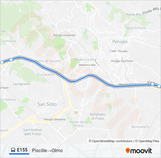 E155 Bus Line Map
