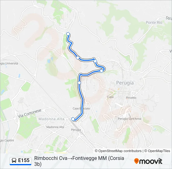 E155 Bus Line Map