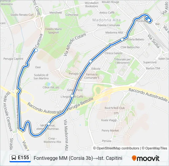 E155 Bus Line Map