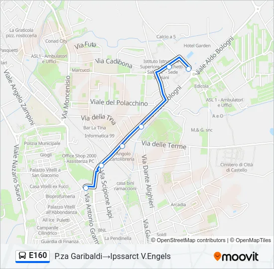 E160 Bus Line Map