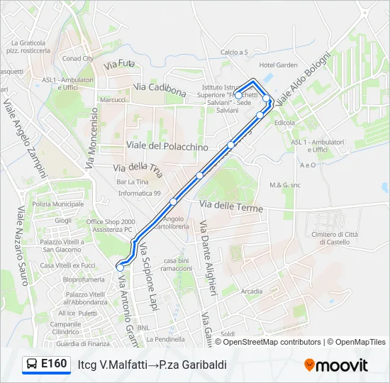 E160 Bus Line Map