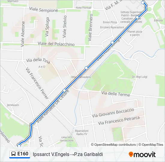 E160 Bus Line Map
