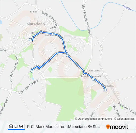 E164 Bus Line Map