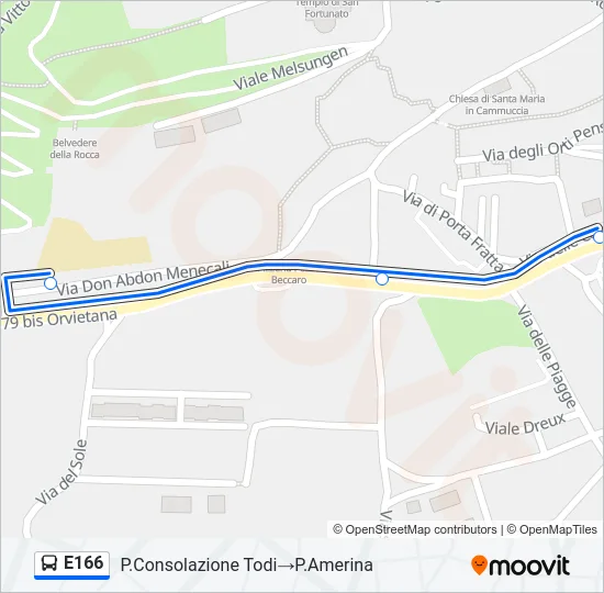 E166 Bus Line Map