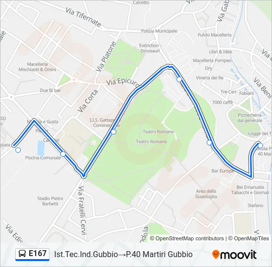 E167 Bus Line Map