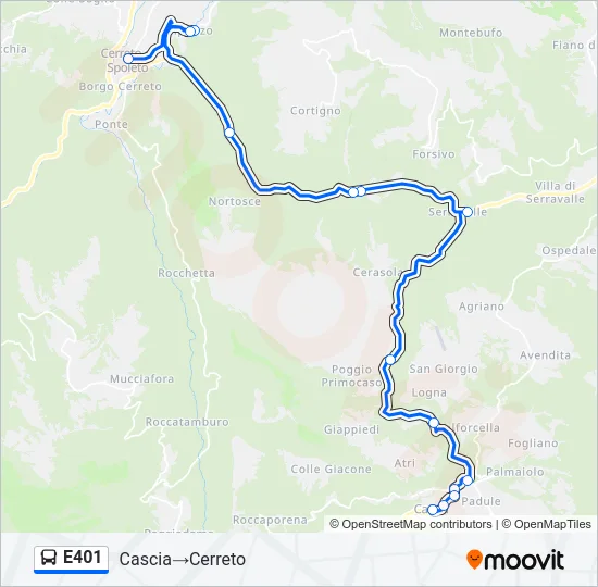 E401 Bus Line Map