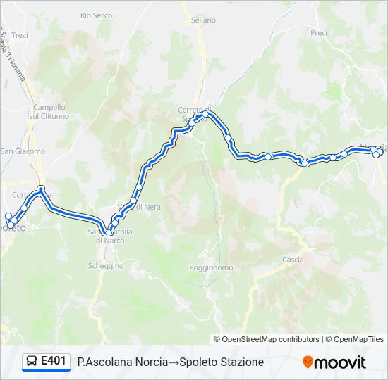 E401 Bus Line Map