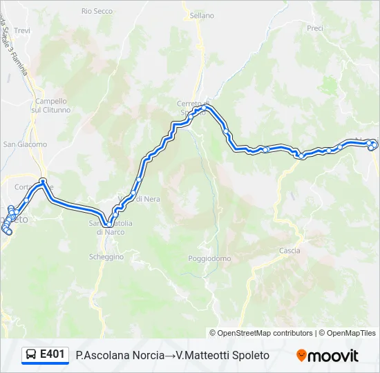 E401 Bus Line Map