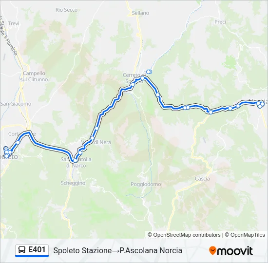 E401 Bus Line Map