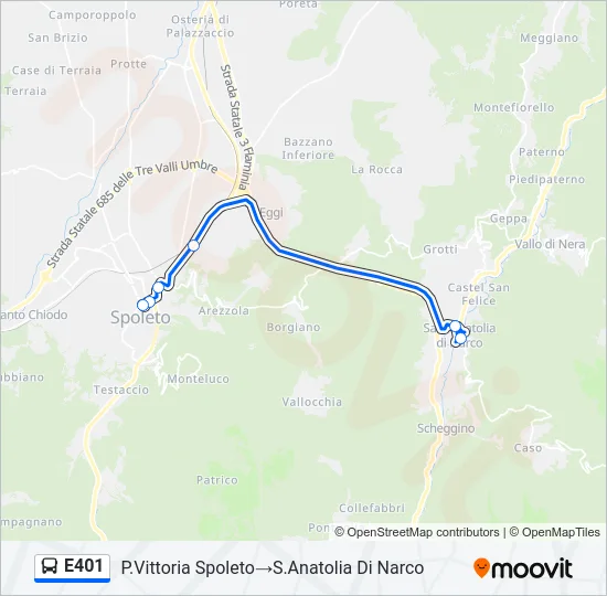 E401 Bus Line Map