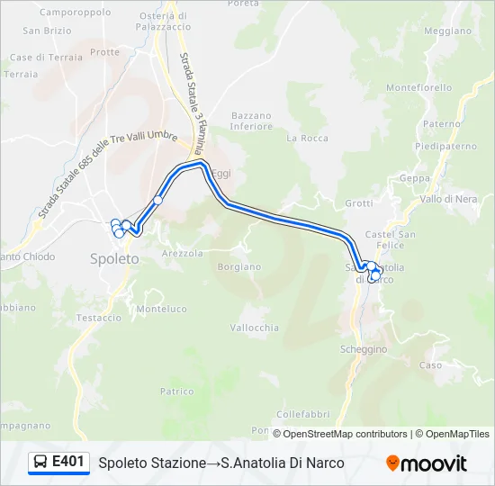 E401 Bus Line Map
