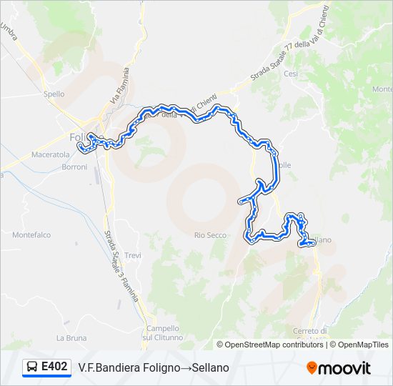 Percorso linea bus E402