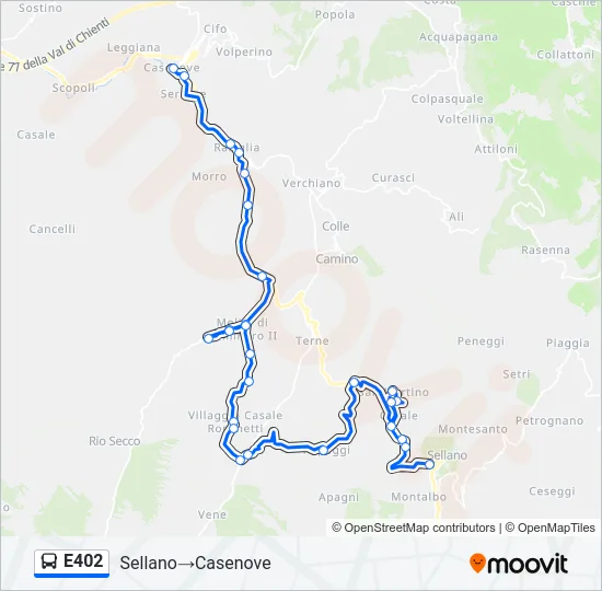 E402 Bus Line Map