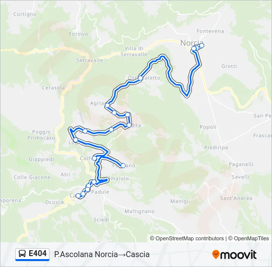 E404 Bus Line Map