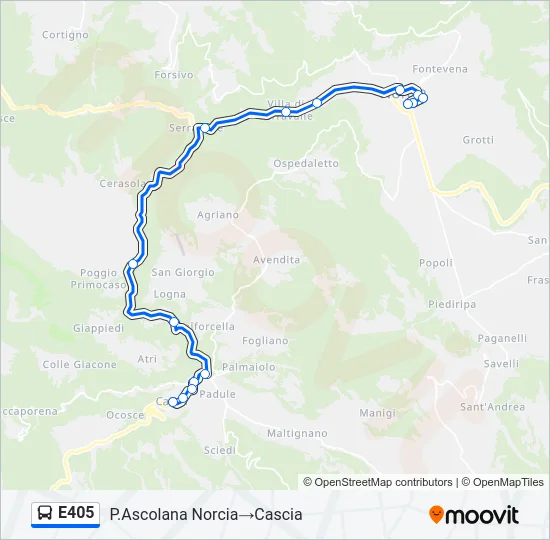 E405 Bus Line Map