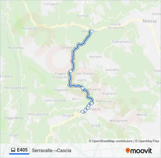 E405 Bus Line Map