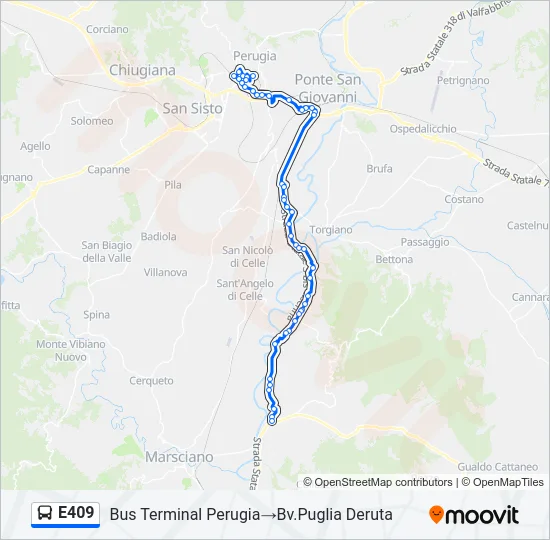 E409 Bus Line Map