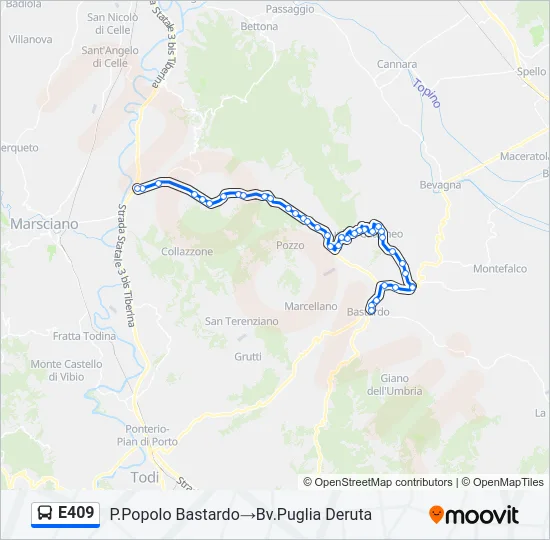 E409 Bus Line Map