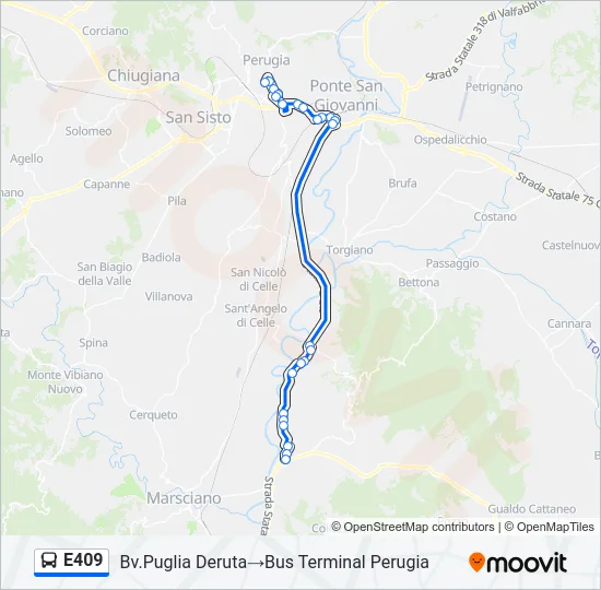 E409 Bus Line Map