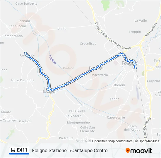 E411 Bus Line Map