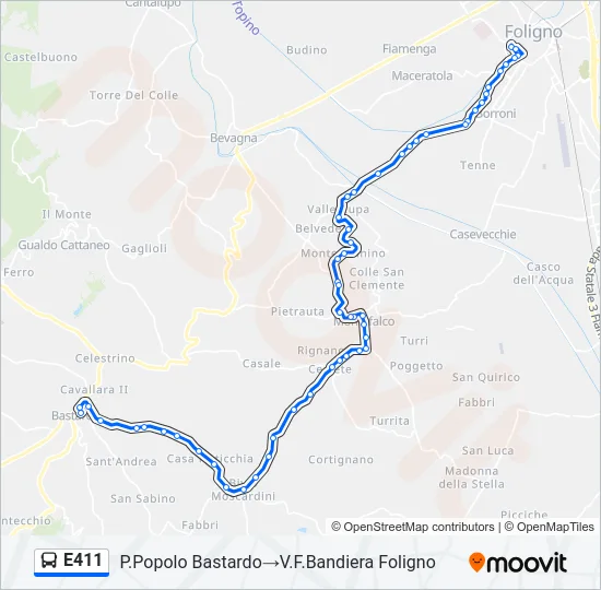 E411 Bus Line Map
