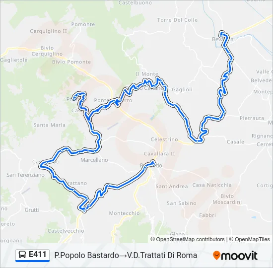 E411 Bus Line Map